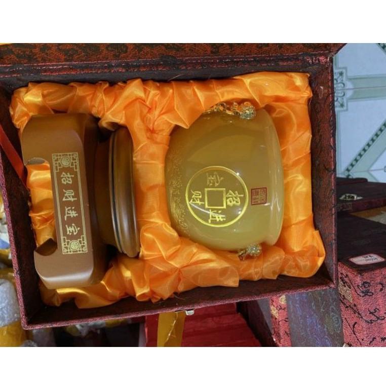 Bát Tụ Bảo Đá Ngọc Chiêu Tài Lộc, kích thước 15cm, Có đế đẹp
