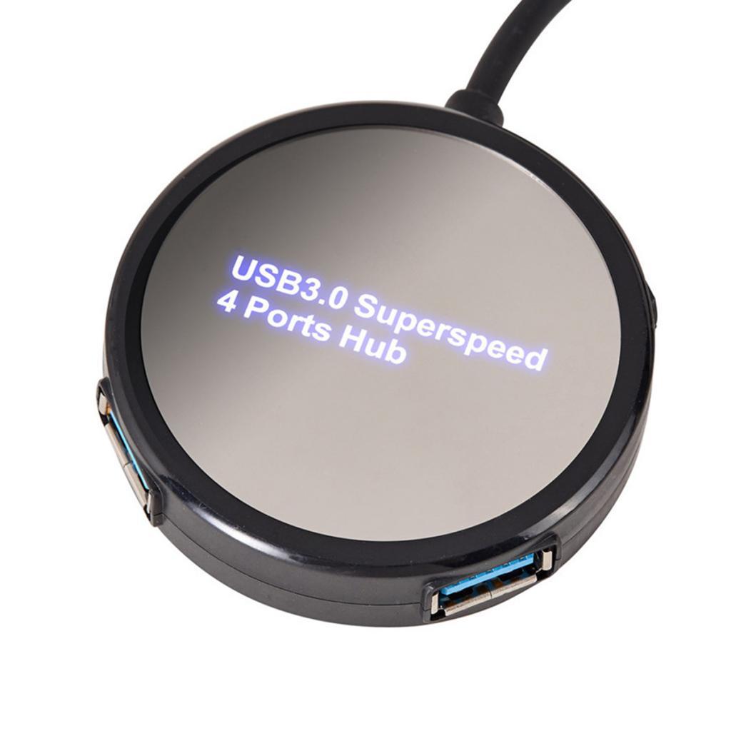 USB 3.0 4 Ports Hub Power Splitter Universal Round USB Station Adapter