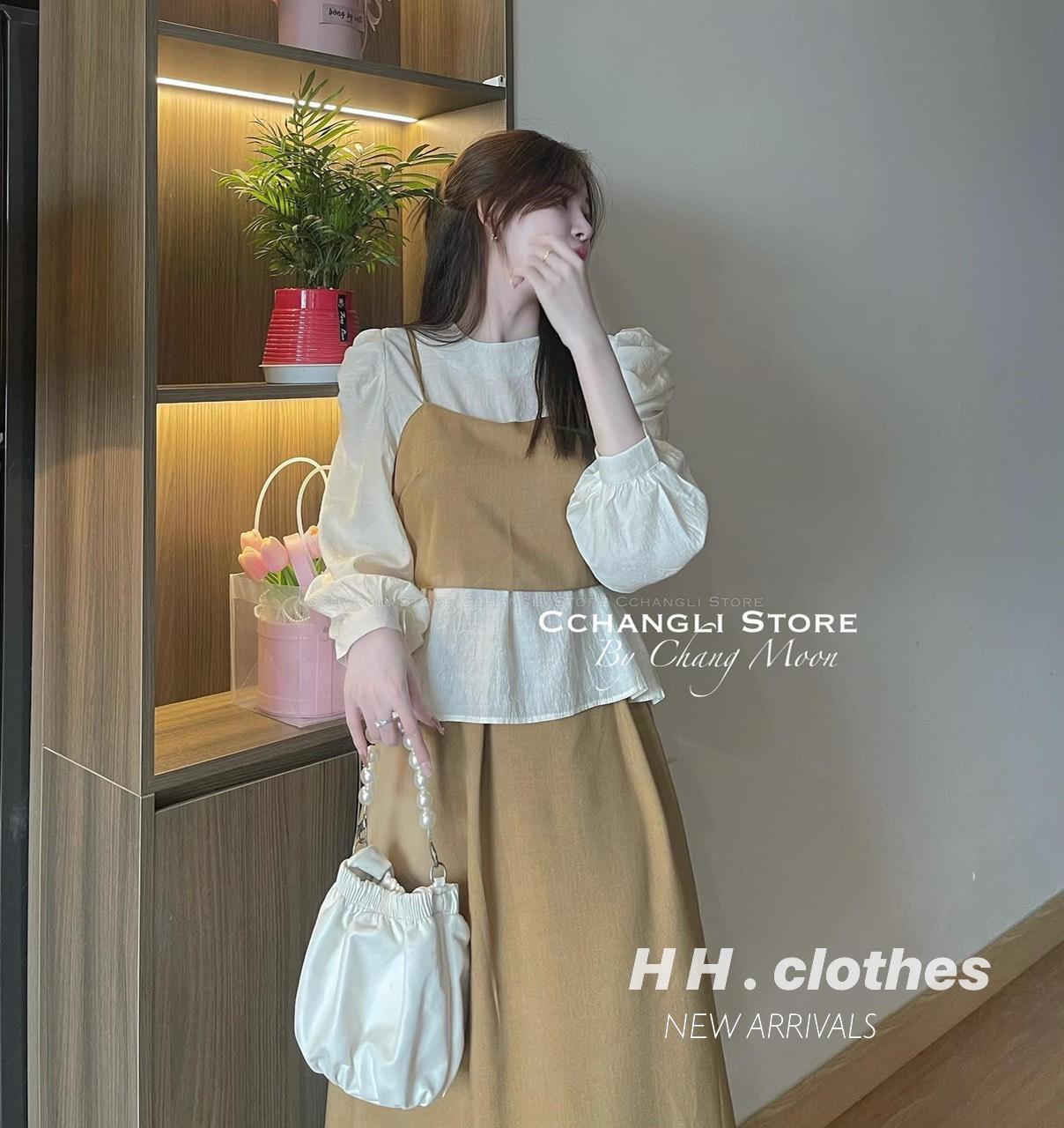 SET ĐI CHƠI, SET 2 MÓN ÁO KIỂU PHỐI KẾT HỢP CHÂN VÁY DÀI CỰC TIỂU THƯ