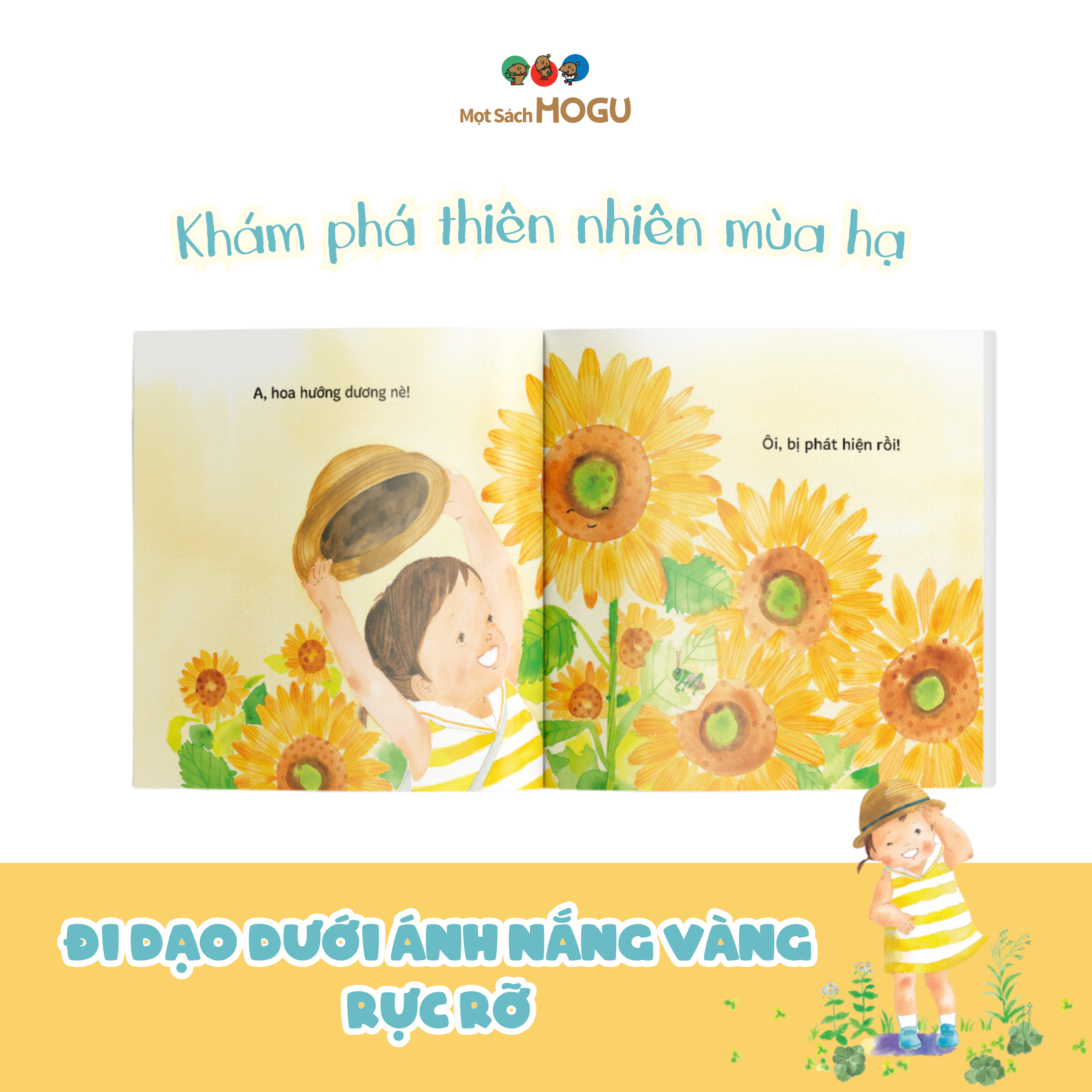 Sách Ehon cho bé 1 3 tuổi - Đi dạo dưới ánh nắng rực rỡ (Tranh truyện ehon Nhật Bản cho bé)