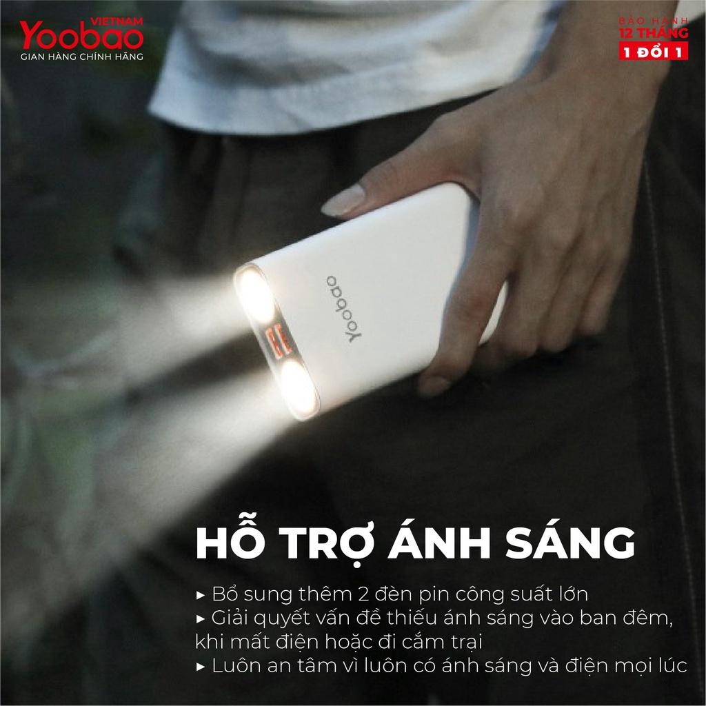 Pin sạc dự phòng sạc nhanh Yoobao L20Q 20000mAh tích hợp 2 đèn LED siêu sáng - Hàng nhập khẩu