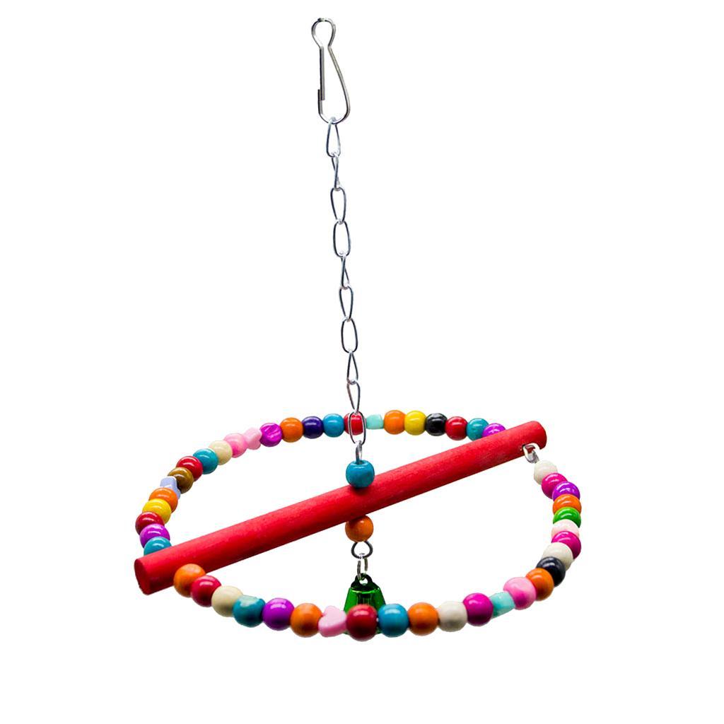 Bird Wooden Cage Perch Toys Parrot Swing for Macaw African Greys