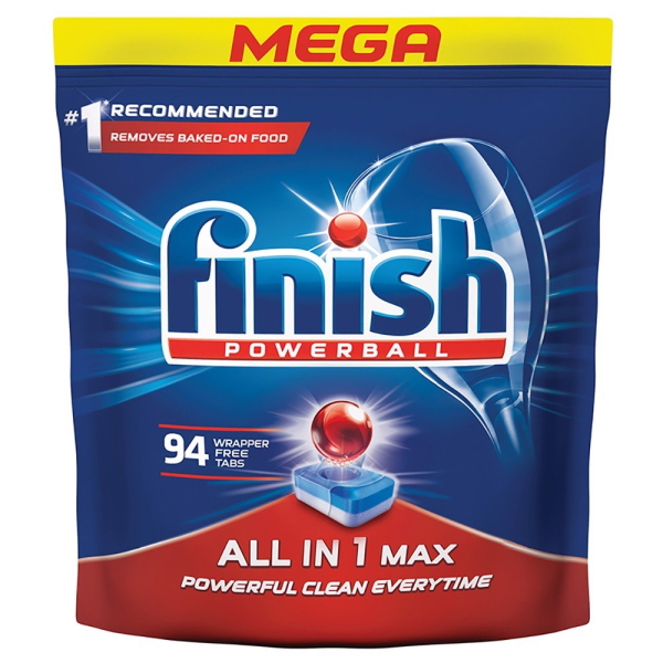 Combo 94 Viên rửa bát Finish All in 1 + Muối Finish 1,5kg + Nước làm bóng Finish 750ml