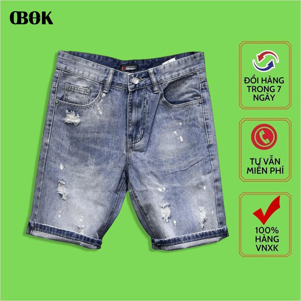 Quần Short Jean Nam Ngắn , Quần Bò Lửng Nam Co Giãn Siêu Chất OBOK Fashion QSN01