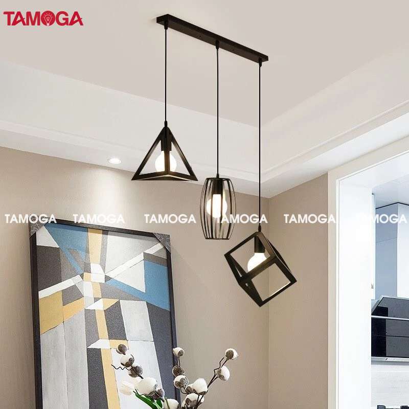 Đèn thả trần trang trí TAMOGA JIBIS bộ 3 lập phương tam giác hình trụ 0072/3