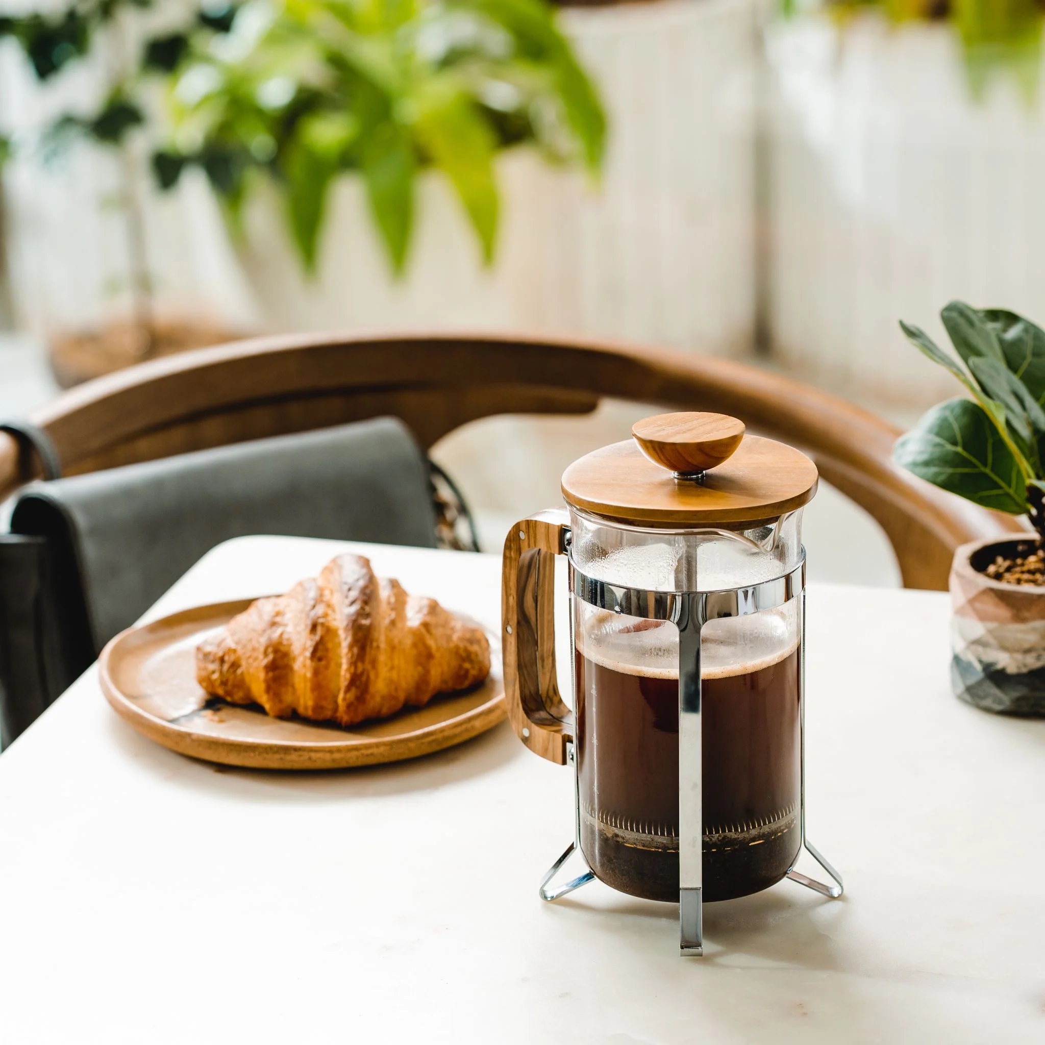 Bình Pha Cà Phê French Press Hario Cafe Press Olive Wood 600ml- Mã CPSW-4-OV