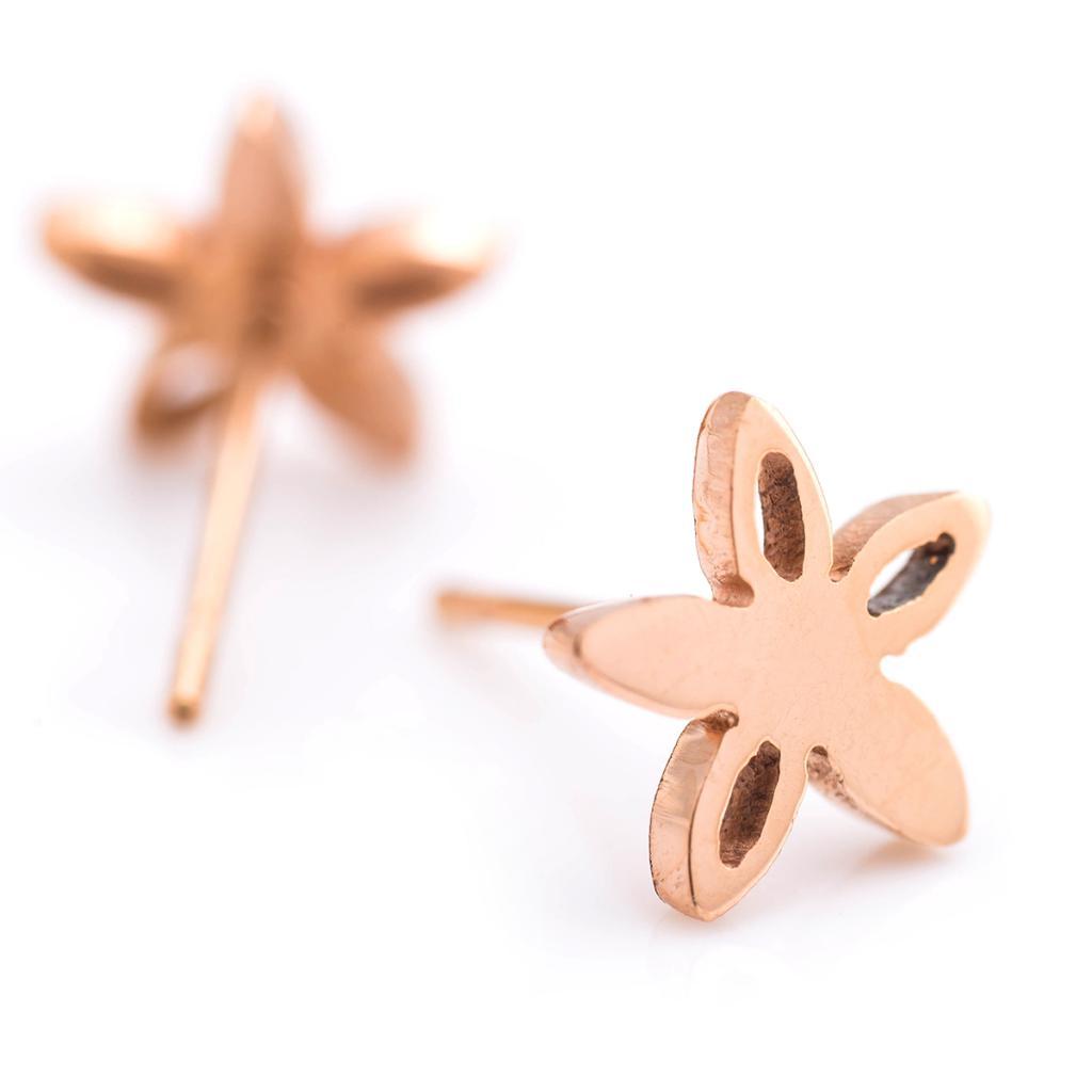 Fashion Women Girls Flower Stainless Steel Ear Stud Earrings Charm Jewelry