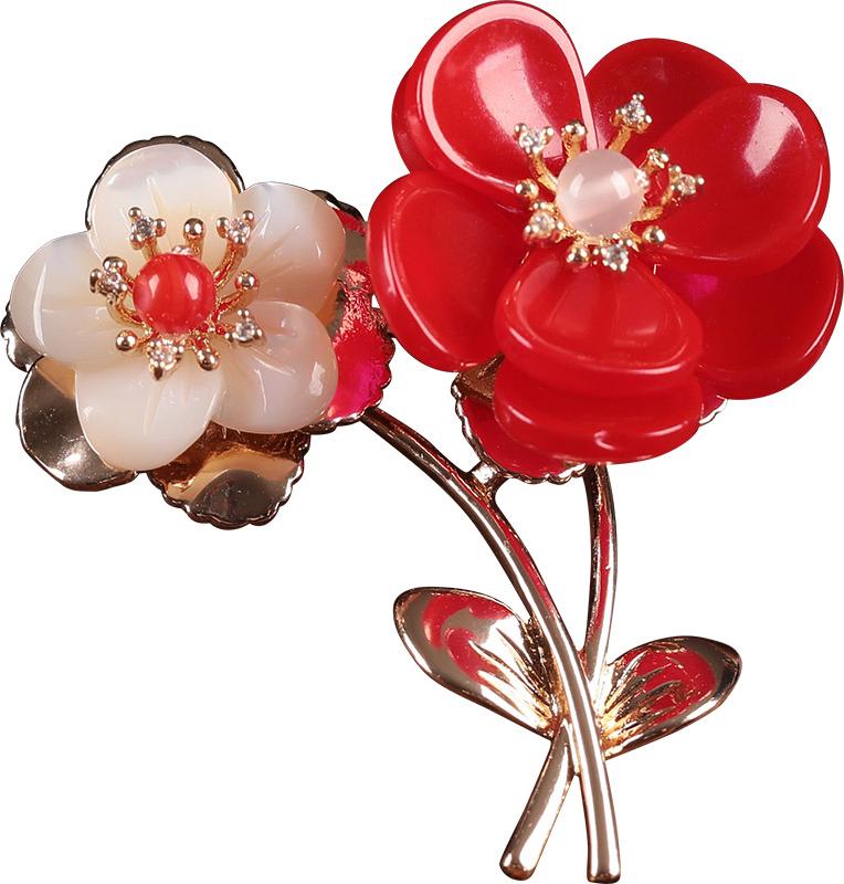 Trâm cài áo Hoa đỏ