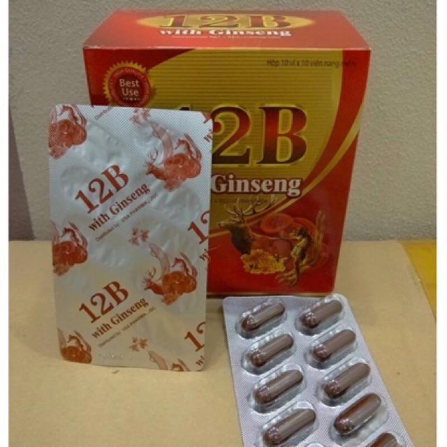 VIÊN UỐNG 12B WITH GINSENG PHỤC HỒI SỨC KHỎE - NÂNG CAO TRÍ LỰC - BỒI BỔ CƠ THỂ - BỔ SUNG CÁC VITAMIN - HỘP 100 VIÊN