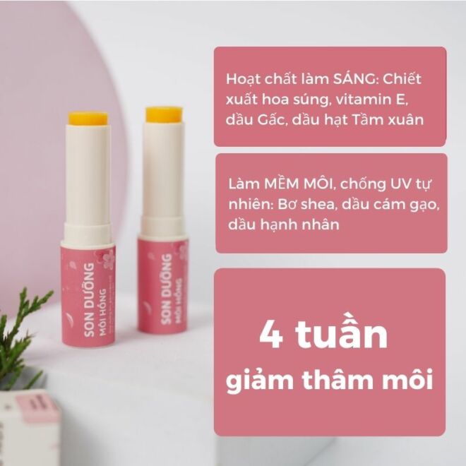 Bộ Chăm Sóc Môi Giảm Thâm Dưỡng Mềm Môi Hồng Căng Mịn An Toàn Vượt Trội Cỏ Mềm 200g