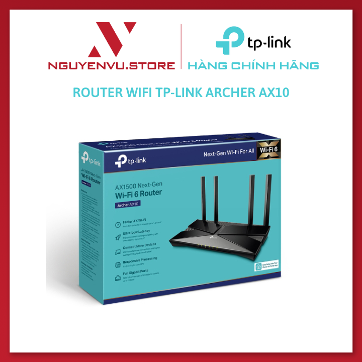 Bộ Phát Wifi TP-Link Archer AX10 Wifi 6 1500Mbps - Hàng Chính Hãng