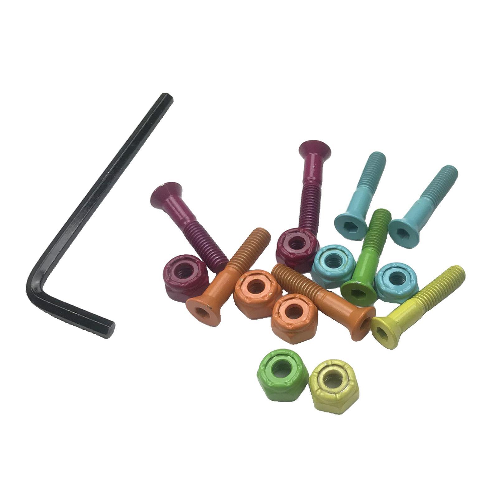 Set of 8  Steel Longboard Skateboard Wheel Hardware Screws