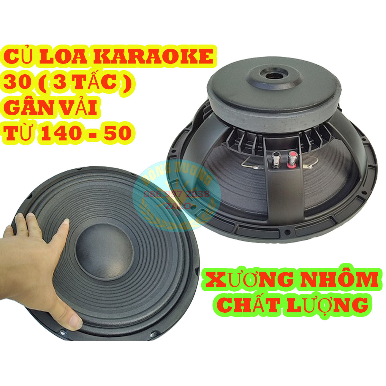 CỦ LOA BASS 30 (3 TẤC) KHUNG NHÔM GÂN VẢI TỪ 156 COIL 50