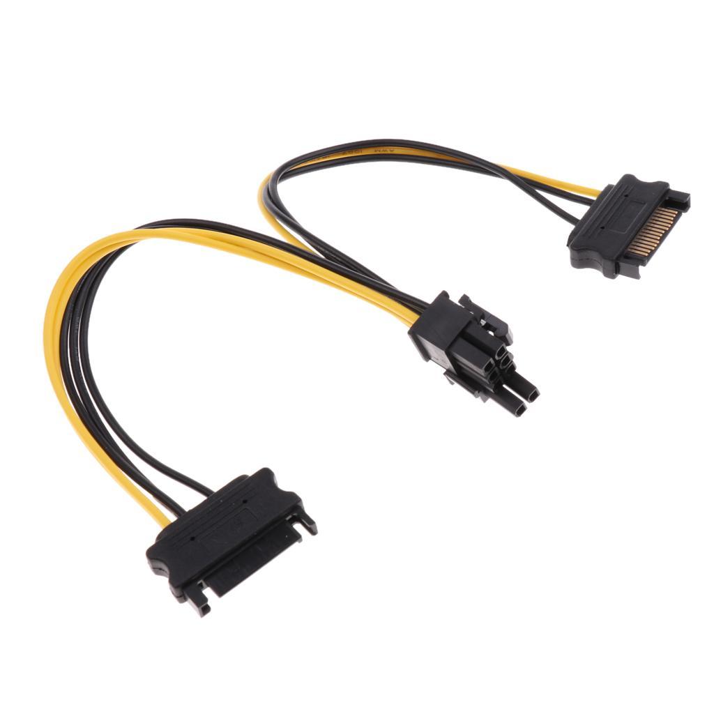 PCI-E Dual SATA 15P Male To 8P Power Cables for Graphics video card Adapter