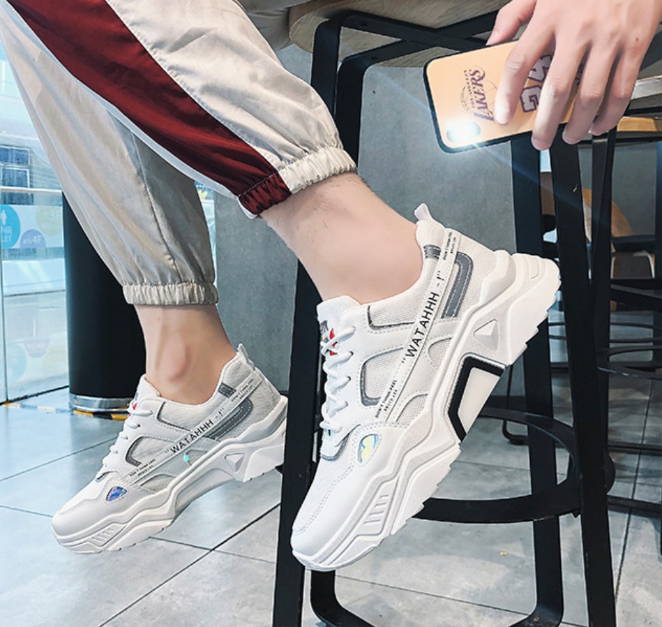 Giày nam, giày sneaker thể thao phản quang tăng chiều cao hot trend QA346