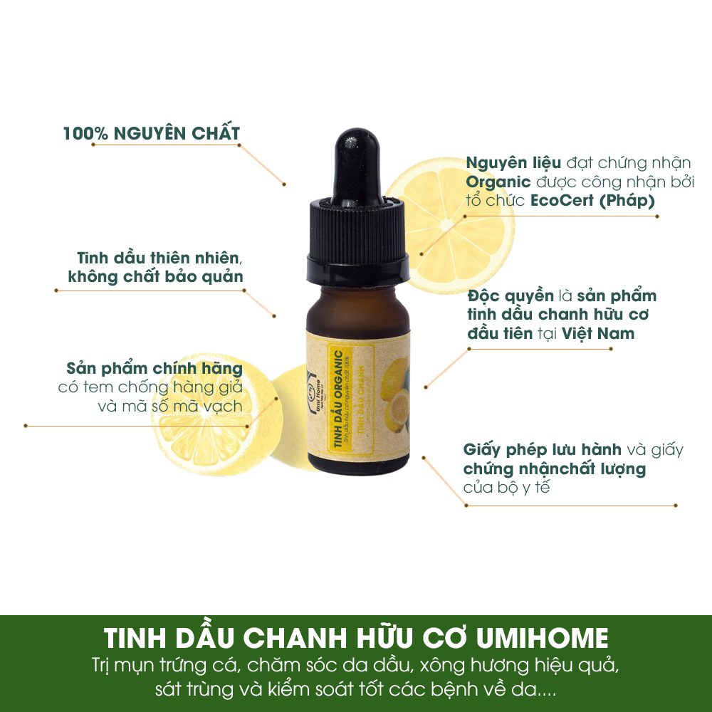 Tinh Dầu Chanh Nguyên Chất (10ml) UMIHOME - Lime essential oil