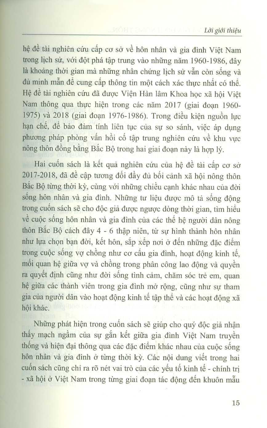 HÔN NHÂN VÀ GIA ĐÌNH Nông Thôn Đồng Bằng Bắc Bộ Giai Đoạn 1976 - 1986 (Sách chuyên khảo)