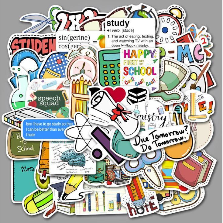 Sticker dán cao cấp DỤNG CỤ HỌC TẬP Cực COOL ms#15