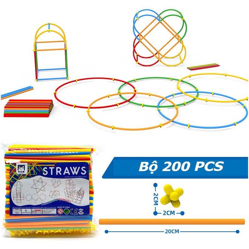 ĐỒ CHƠI GIÁO DỤC HOT NHẤT 2023BỘ GHÉP HÌNH QUE ỐNG HÚT 4D STRAW BUILDING BLOCK CHO BÉ ĐƯỢC GIẢI PHÓNG TRÍ TƯỞNG TƯỢNG