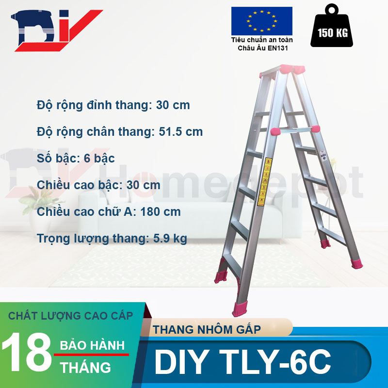 Thang nhôm gấp chữ A 1.8m DIY TLY-6C