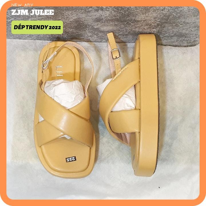 Giày sandal nữ ML-J6 đế cao 3cm quai mây 2 lớp - dép quai hậu đi học đi chơi 2022