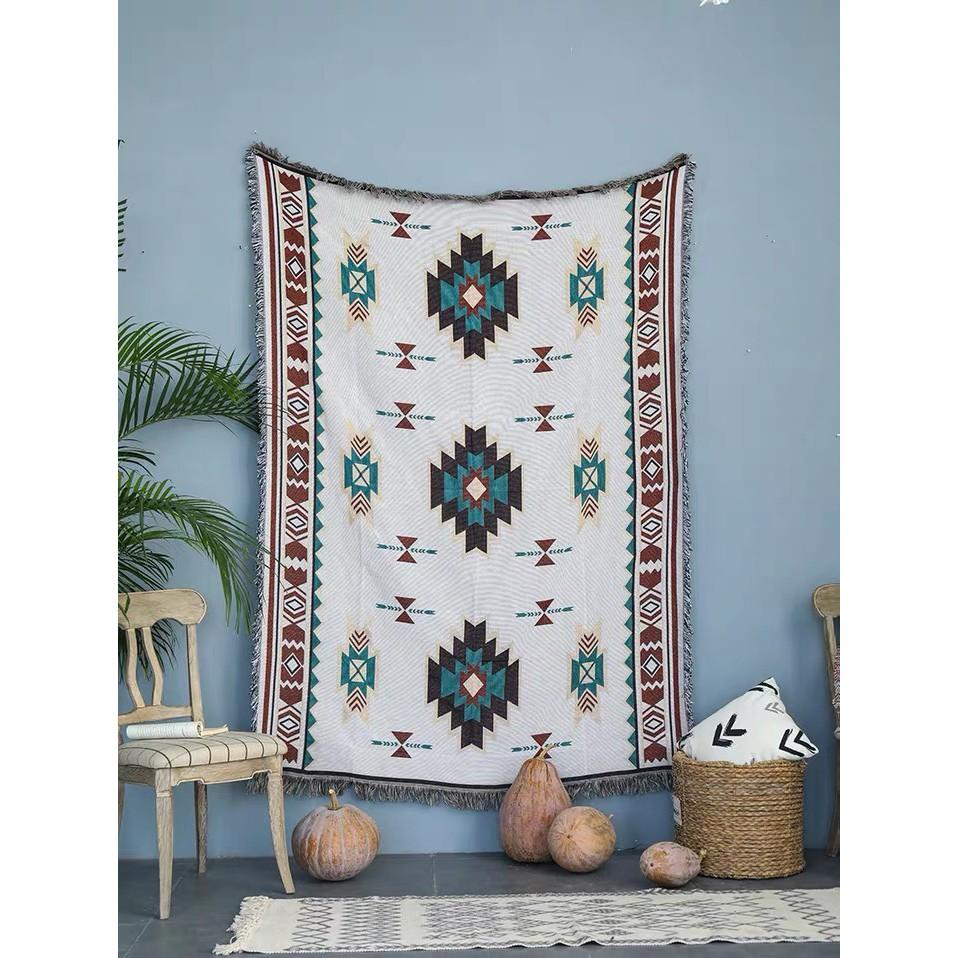 Thảm sofa, Thảm Vintage thổ cẩm sử dụng 2 mặt size lớn 1m8x2m3m 1m3x1m8