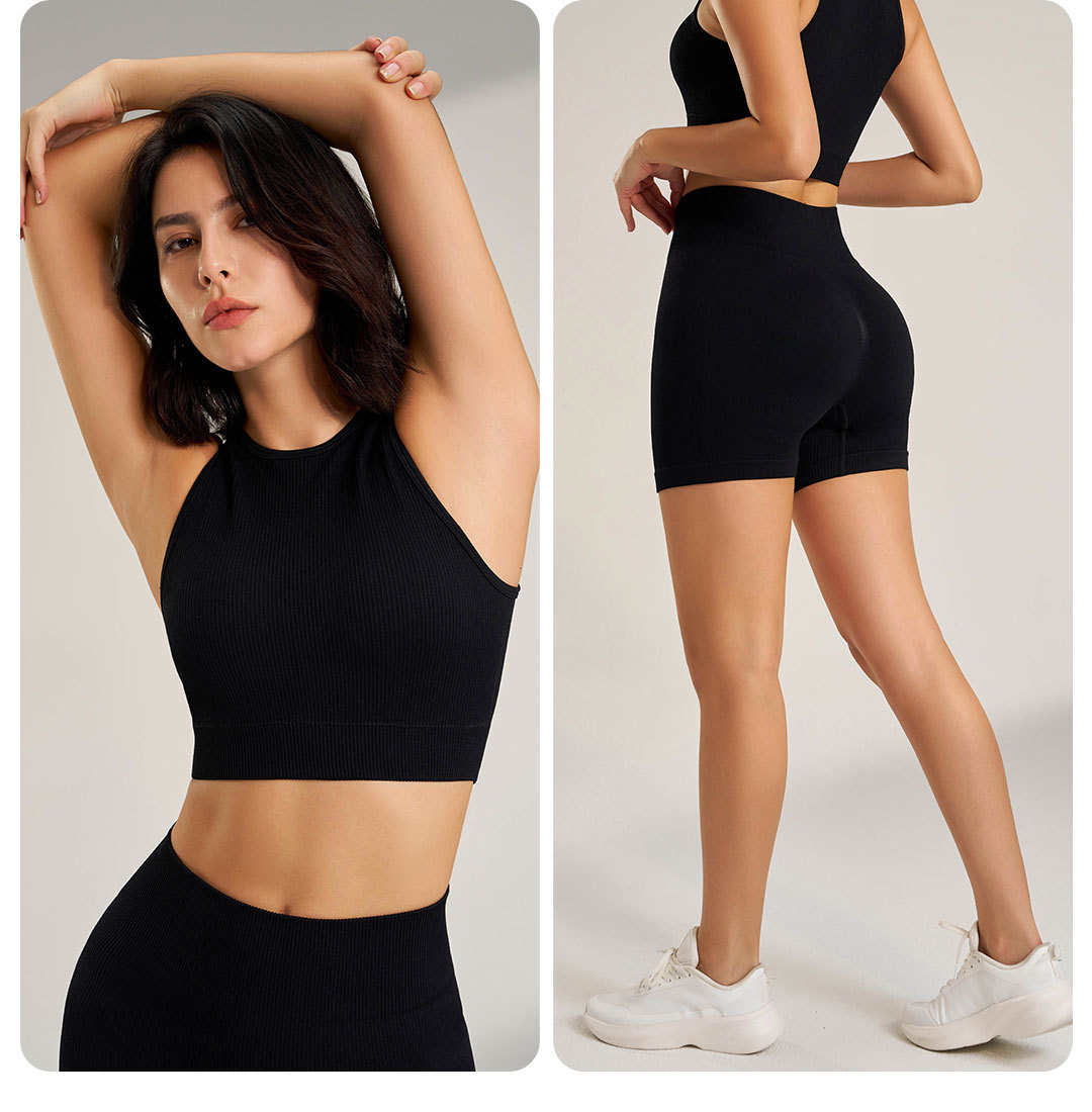 Set Đùi Nữ Tập Yoga, Gym, Chạy Bộ...Dệt Kim Áo Mút Lót Đúc Liền Quần Đùi Nhún Mông Co Giãn Tốt Nhanh Khô
