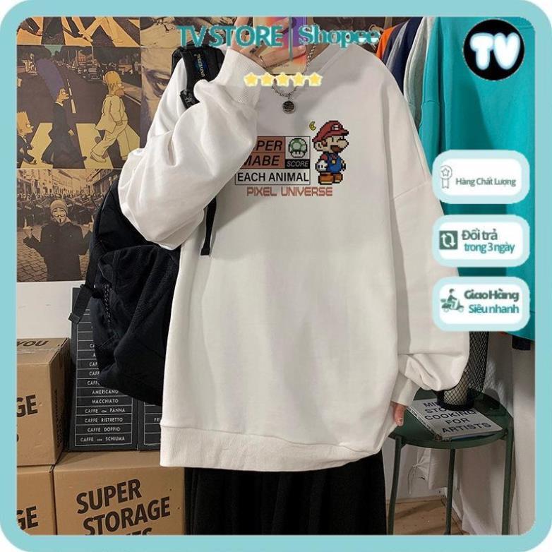 Áo Nỉ Nam TVSTORE Áo Sweater cổ tròn dáng rộng phong cách thời trang hàn quốc cho nam giới