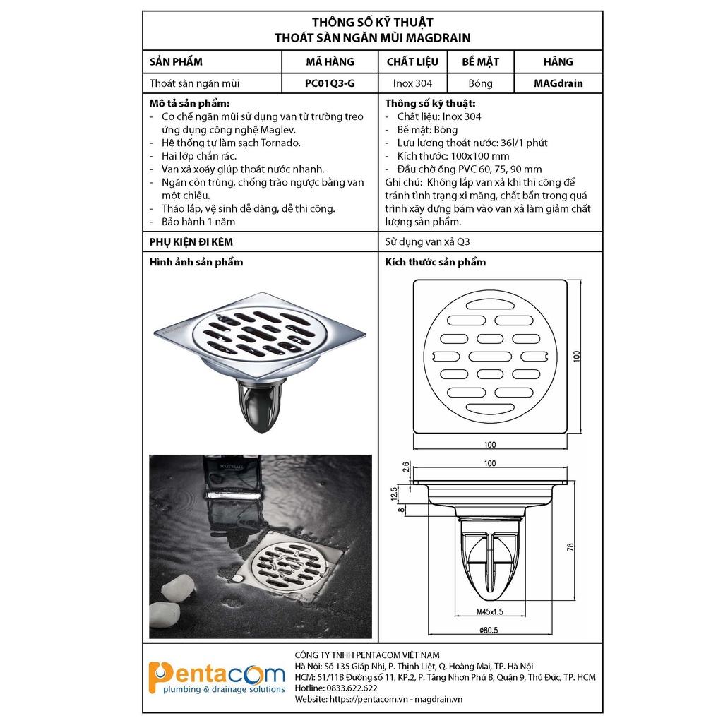 THOÁT SÀN NGĂN MÙI MAGDRAIN PC01Q3-G