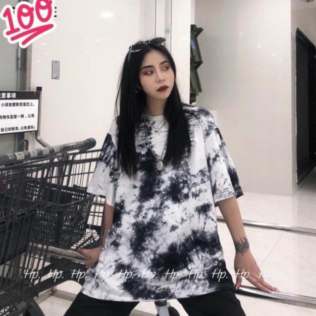Áo loang trắng đen, Áo thun loang trắng đen chất liệu cotton - ND6