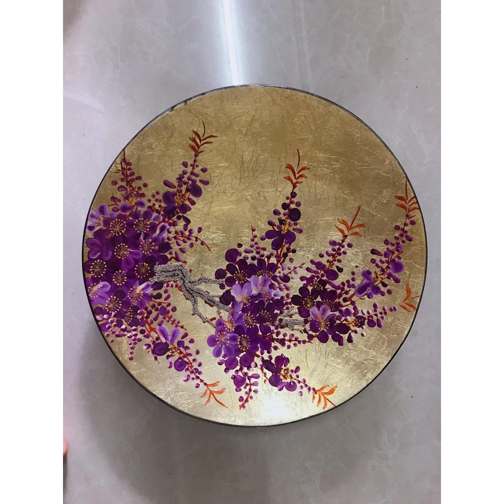 Dĩa sơn mài cao cấp Thanh Bình Lê đựng trái cây, trang trí nhà cửa, văn phòng, quà tặng ý nghĩa size phi 24cm