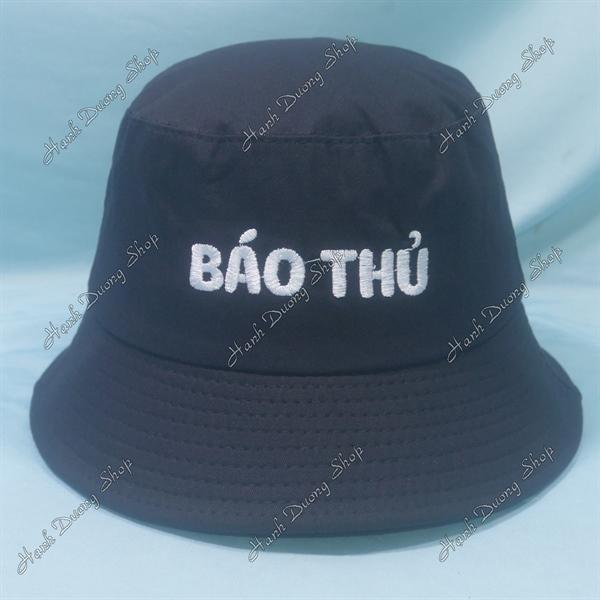 Nón tai bèo mũ bucket vành nhỏ thêu chữ Báo Thủ - Báo Thủ