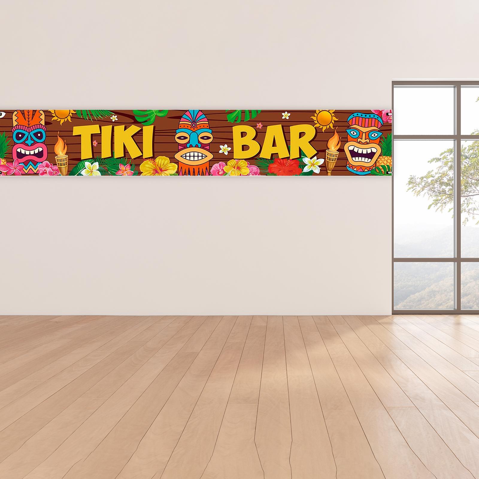 Door Banner Tiki Banner Welcome Sign for Hawaiian Summer Pool Party Carnival