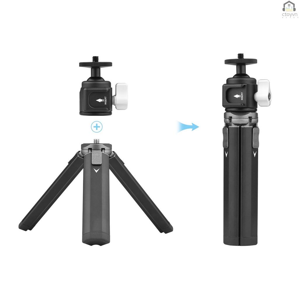 Giá đỡ ba chân mini bằng hợp kim nhôm kèm ốc vít 1/4 inch cho máy ảnh/điện thoại