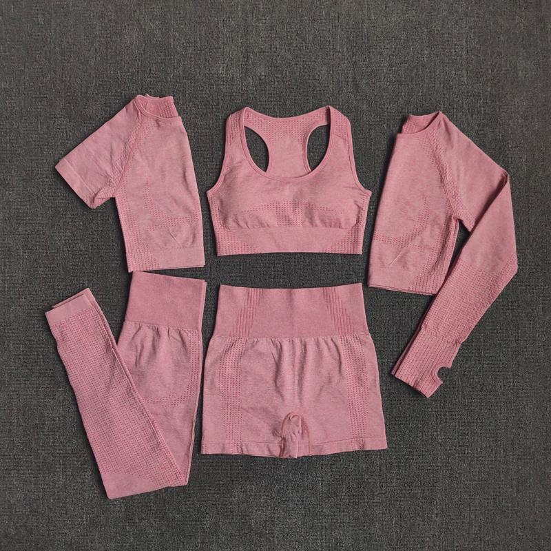 2/3/5pcs Phụ nữ liền mạch Yoga tập luyện thể thao tập thể dục thể dục thể dục dài tay áo dài áo cổ cao Color: Blue Size: S