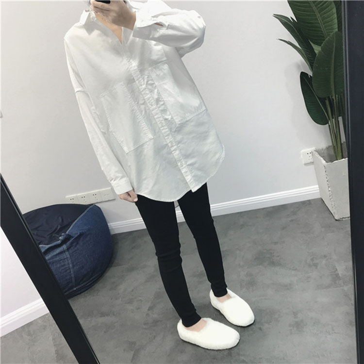 Áo sơ mi nữ dáng dài chất thô đũi 2 túi ốp sườn, thời trang phong cách trẻ