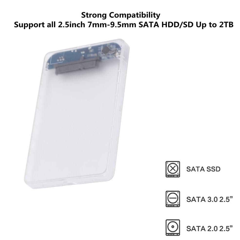 2.5 inch Frosted HDD SSD Case SATA III to USB 3.0 Hard Drive Disk Enclosure Support 2TB Mobile External HDD for Laptop PC
