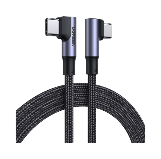 Cáp sạc USB 2.0 Type-C to Type-C  Ugreen 70698 bẻ góc 2 đầu 90 độ vuông góc  2M - Hàng chính hãng