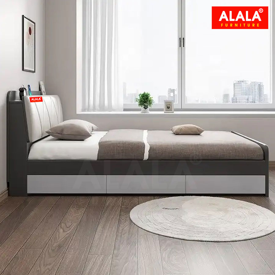 Giường ngủ ALALA15 + 3 hộc kéo / Miễn phí vận chuyển và lắp đặt/ Đổi trả 30 ngày/ Sản phẩm được bảo hành 5 năm từ thương hiệu ALALA/ Chịu lực 700kg