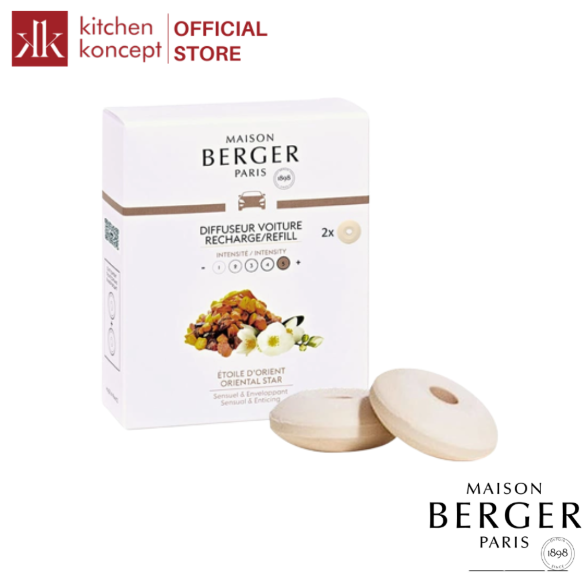 Maison Berger - Bộ tinh dầu xe hơi- 2 cái