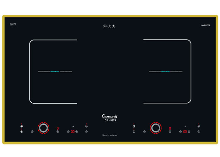 Bếp Từ 2 Vùng Nấu Canaval CA-9979 Điều Khiển Cảm Ứng, Mặt Kính Schott Ceran, Công Nghệ ECO Green, Công Nghệ Inverter, Tổng Công Suất 4000W - Hàng Chính Hãng
