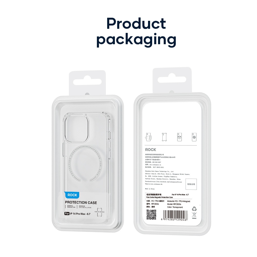 Ốp lưng chống sốc trong suốt hỗ trợ sạc Maqsafe cho iPhone 14 Pro Max hiệu Rock Protection Maqsafe Magetic Case - hàng nhập khẩu