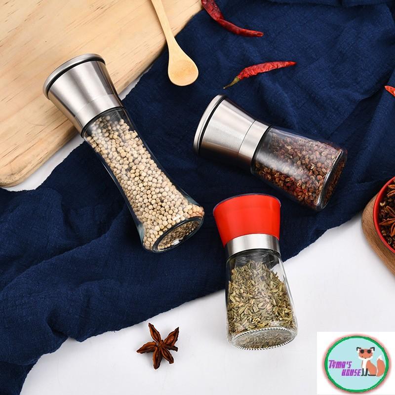 Dụng cụ xay tiêu cầm tay 2in1, Lọ thủy tinh, Lọ xay tiêu cầm tay nhỏ gọn tiện dụng GD_XayTieu