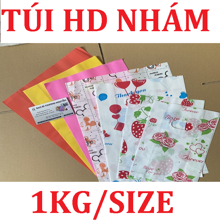 1Kg Túi Xốp Nilon HD Nhám Màu &amp; In Họa Tiết Đẹp, Bọc Nilon Dùng Đựng Mỹ Phẩm, Quần Áo, Gói Hàng Online Tiện Dụng, Bao Bì Thương Nguyễn