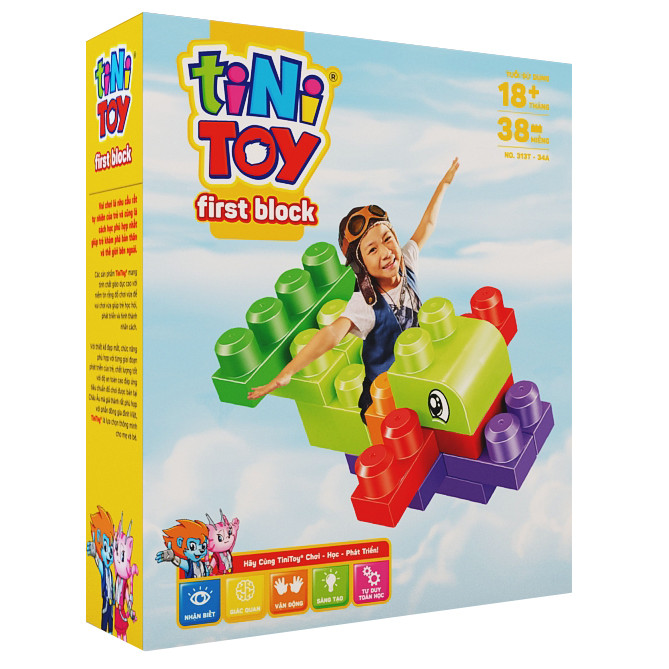 Đồ chơi lắp ráp Tinitoy First Block máy bay 313T- 34A
