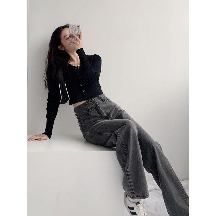 Quần jean ống suông màu xám - HOT- chuẩn dáng 231 XÁM