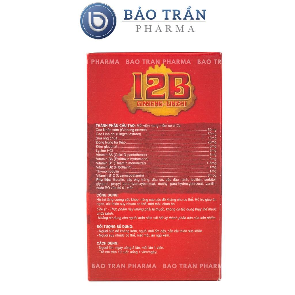 Viên uống vitamin 12B Vinaphar hỗ trợ tăng sức đề kháng, bồi bổ cơ thể bổ sung vitamin B12, nhân sâm, đông trùng hạ thảo (Hộp/100