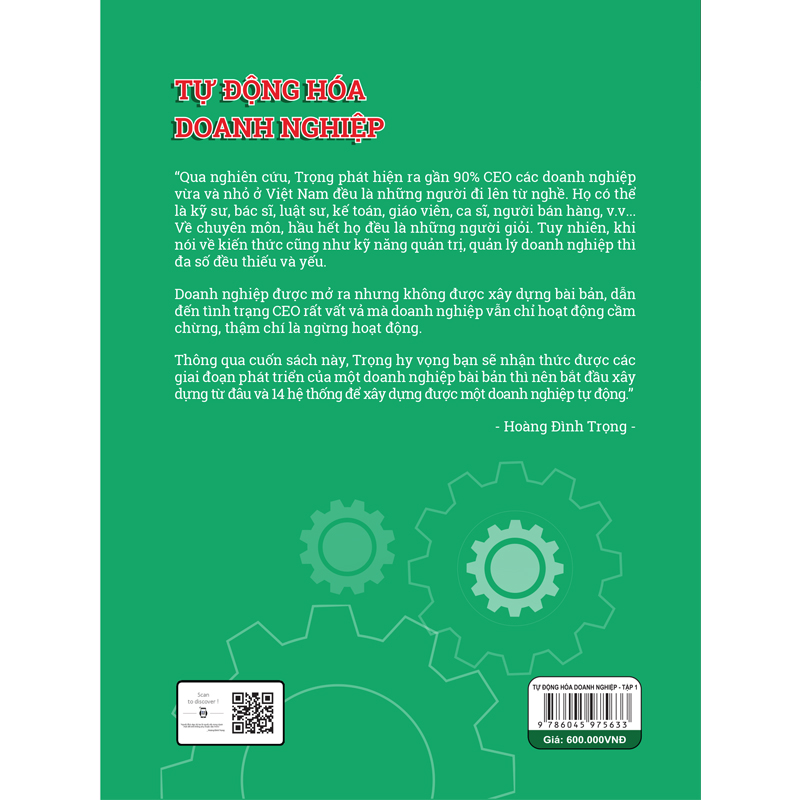 Sách Tự Động Hóa Doanh Nghiệp (Tập 1) &quot;5 hệ thống nền tảng để xây dựng doanh nghiệp bài bản tự động&quot;, sách quản trị kinh doanh, sách quản trị nhân sự, sách quản lý, sách lãnh đạo