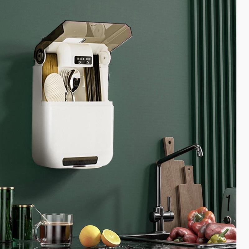 Máy sấy muỗng đũa thìa và khử khuẩn bằng tia UV cao cấp tránh ẩm mốc bảo vệ sức khỏe - Hộp sấy đũa khử khuẩn treo tường