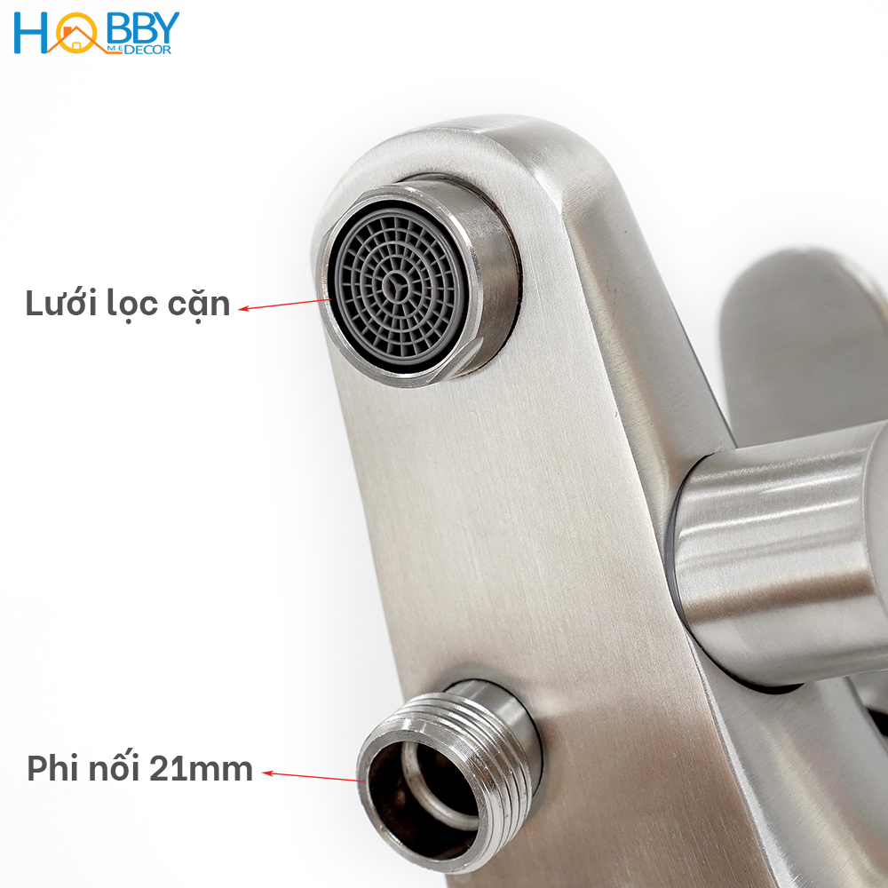 Vòi củ sen nóng lạnh Inox 304 Hobby Home Decor CSNL1 van chuyển nước tiện dụng và không rỉ sét